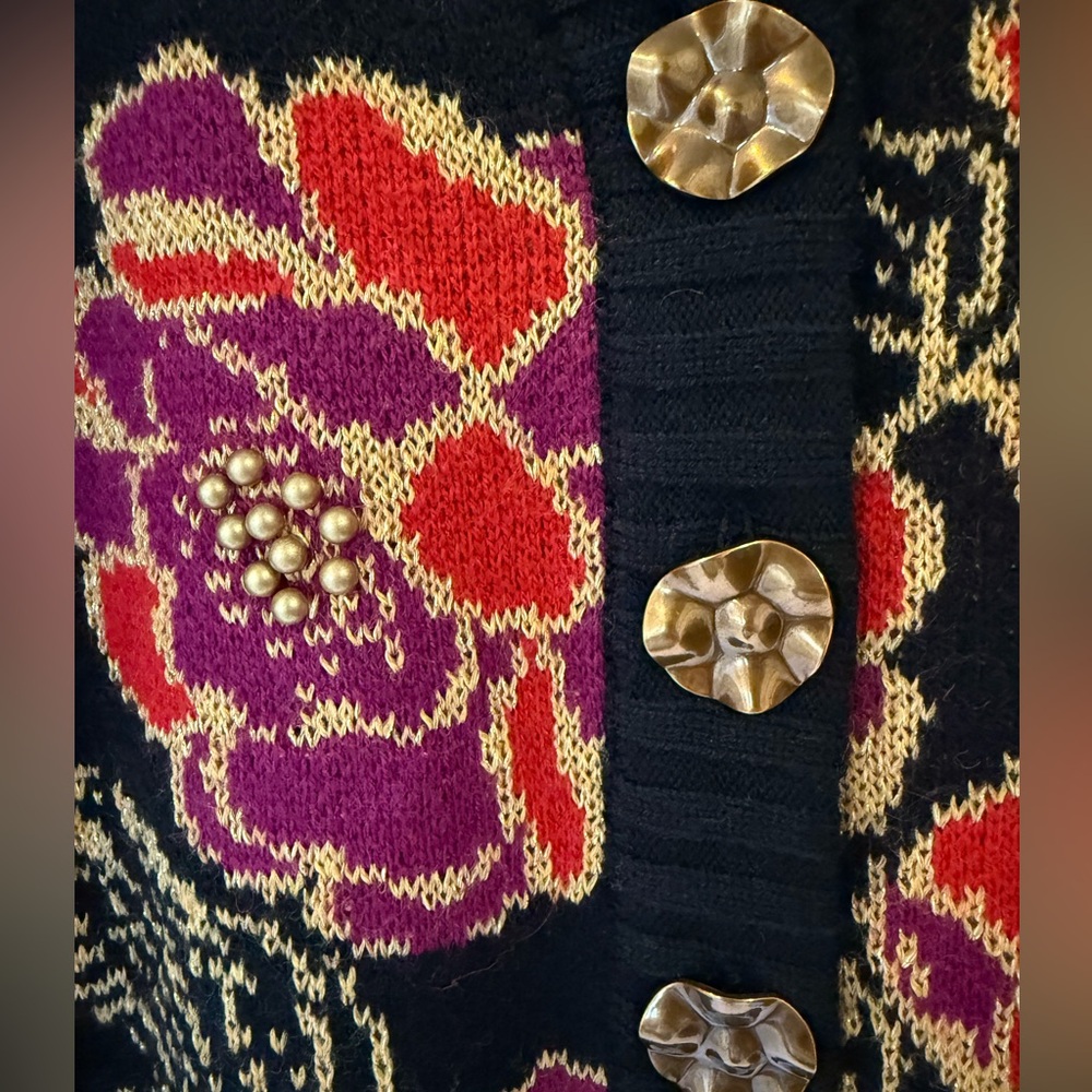NWOT Farm Rio Shiny Chita Knit Cardigan - Picture 5 of 8